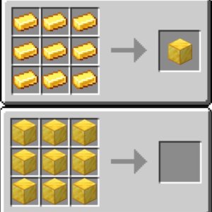 Gold Ingots Make Gold Block In Crafting Table, But Gold Blocks Make      In Crafting Table   Minecraft